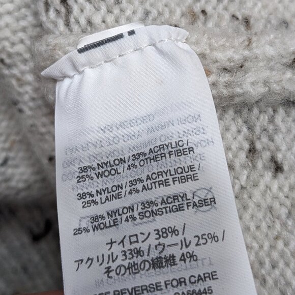 Madewell XS Button Sleeve Sweater Dress Cream Speckled Wool Blend Long Sleeve - Picture 9 of 10